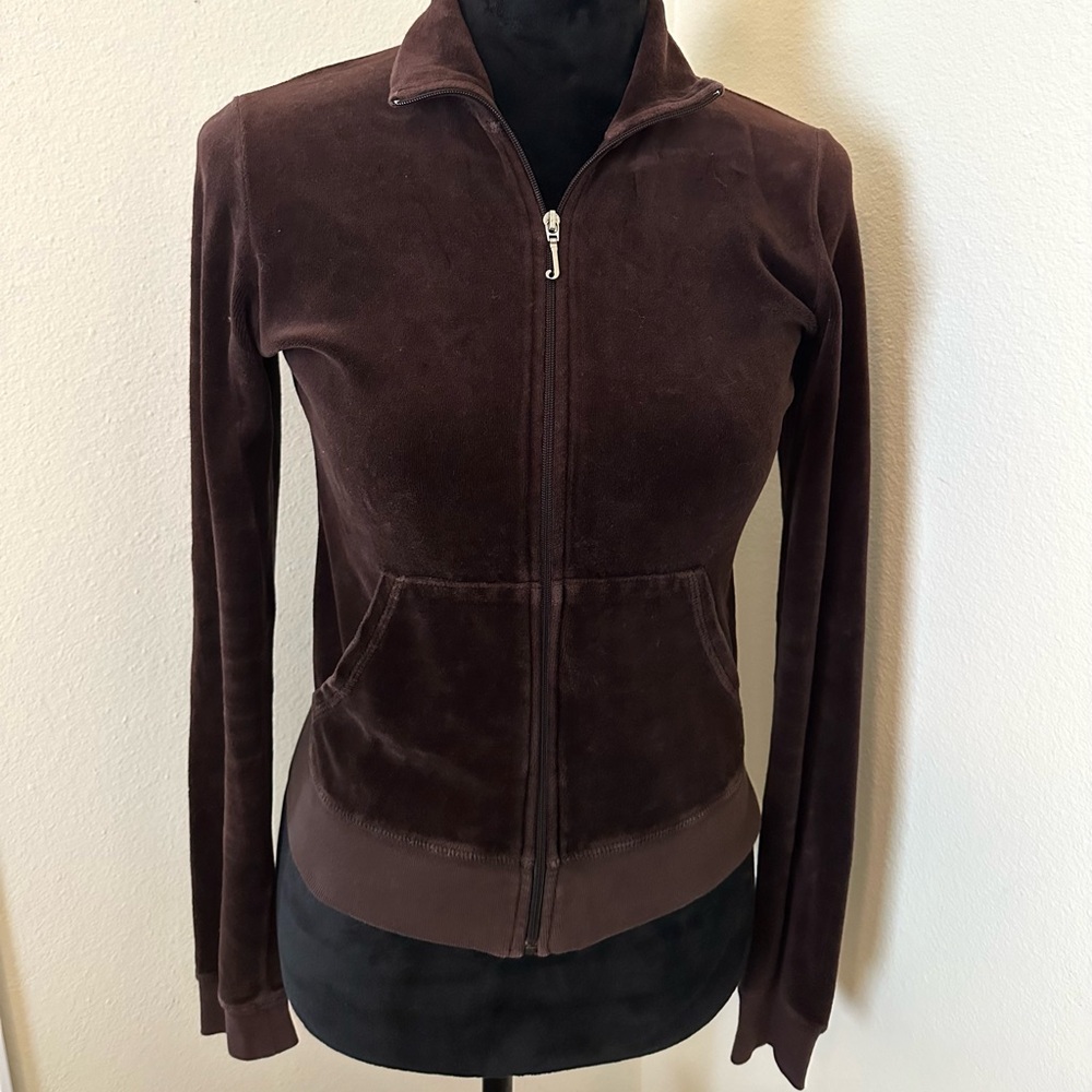 VINTAGE BROWN VELOUR JUICY COUTURE JACKET